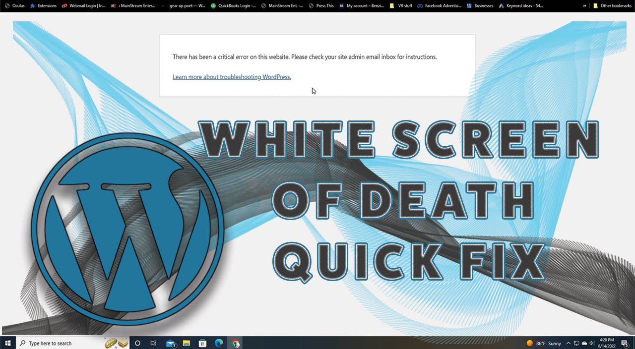 mainstream entertainment blog wordpress white screen of death quick fix 2022