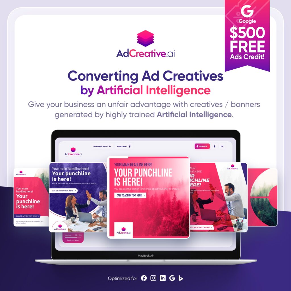 AdCreative.ai converting ads made by artificial intelligence mainstream entertainment.